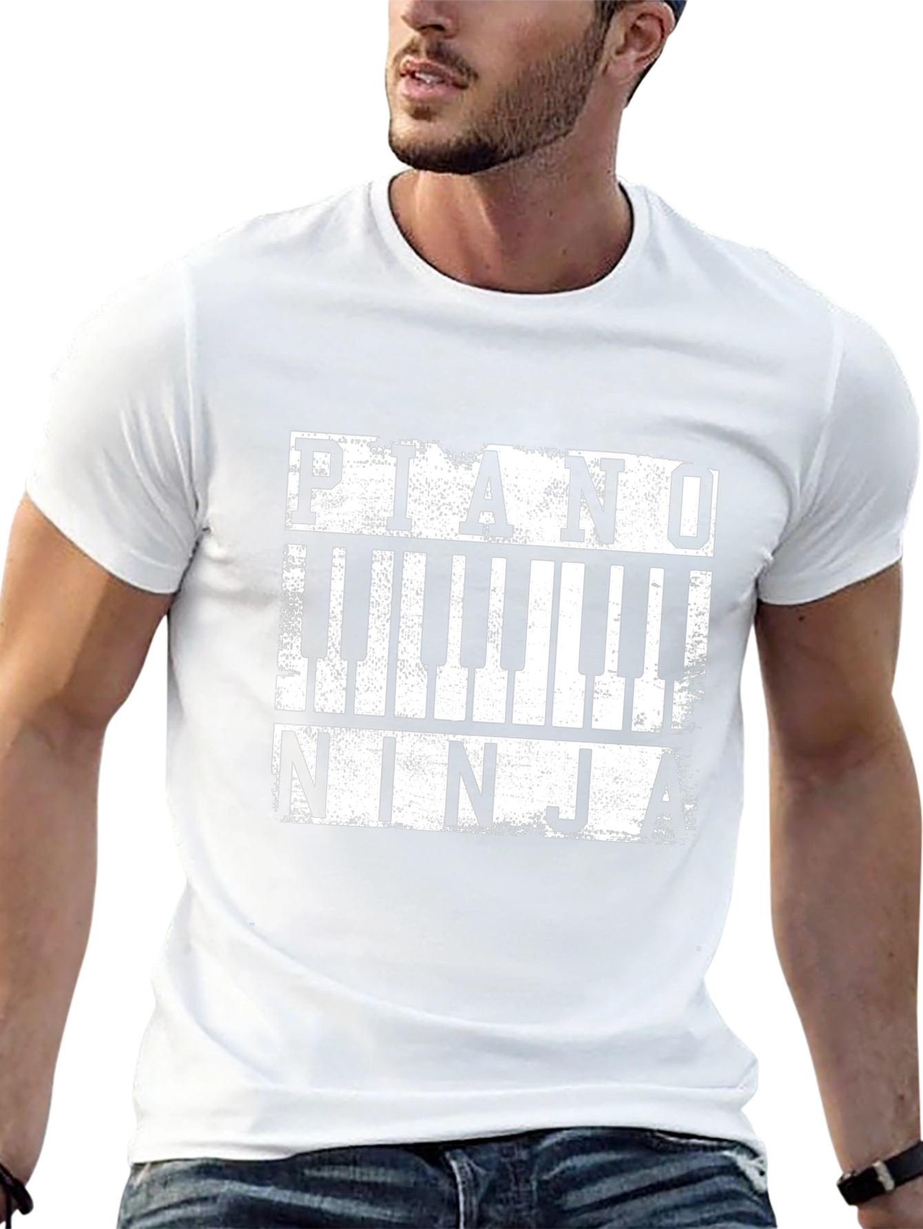 Piano Ninja Graphic T-Shirt - Black