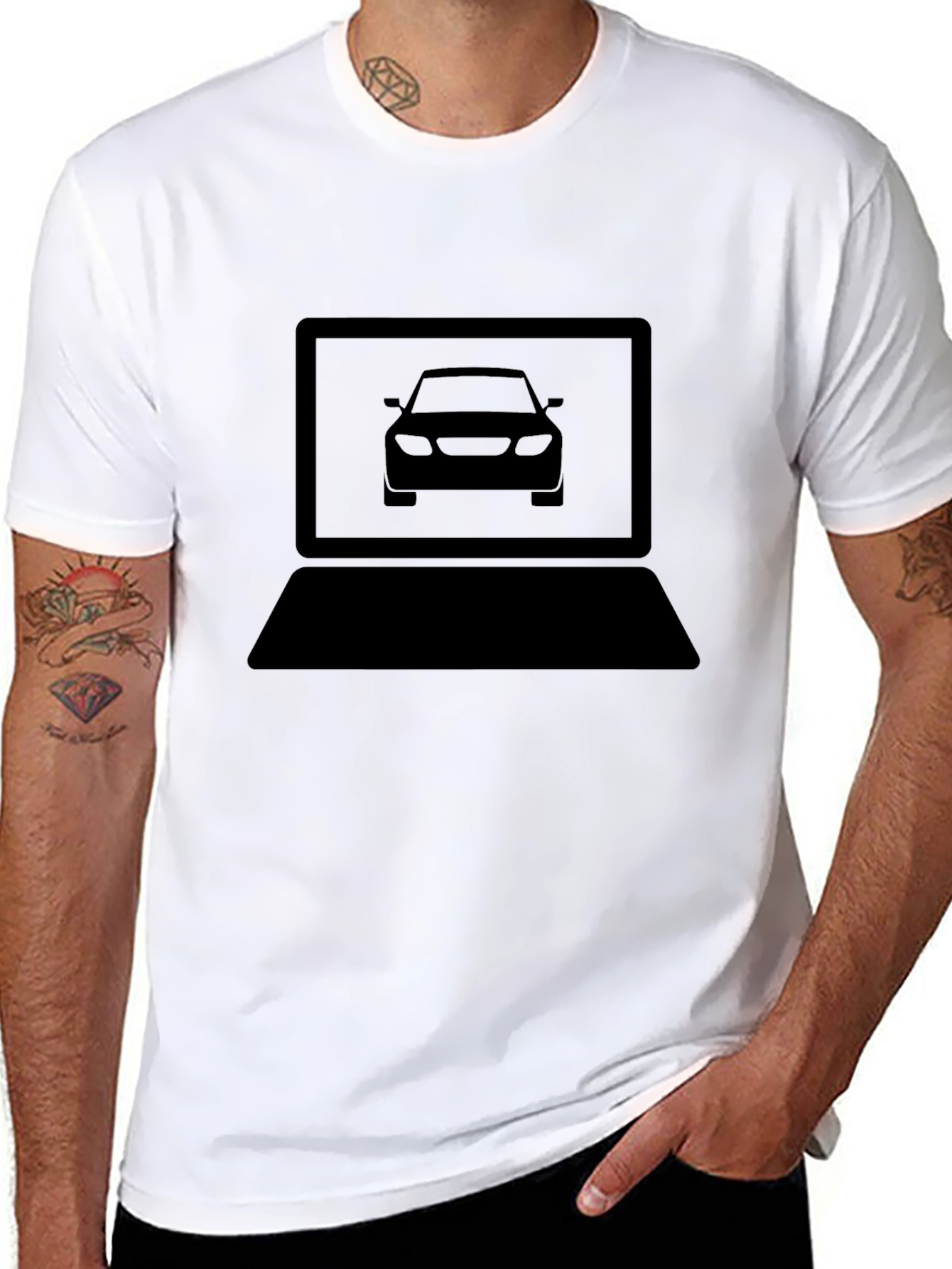 Car Lover Laptop Tee - Modern Automotive Tech T-Shirt