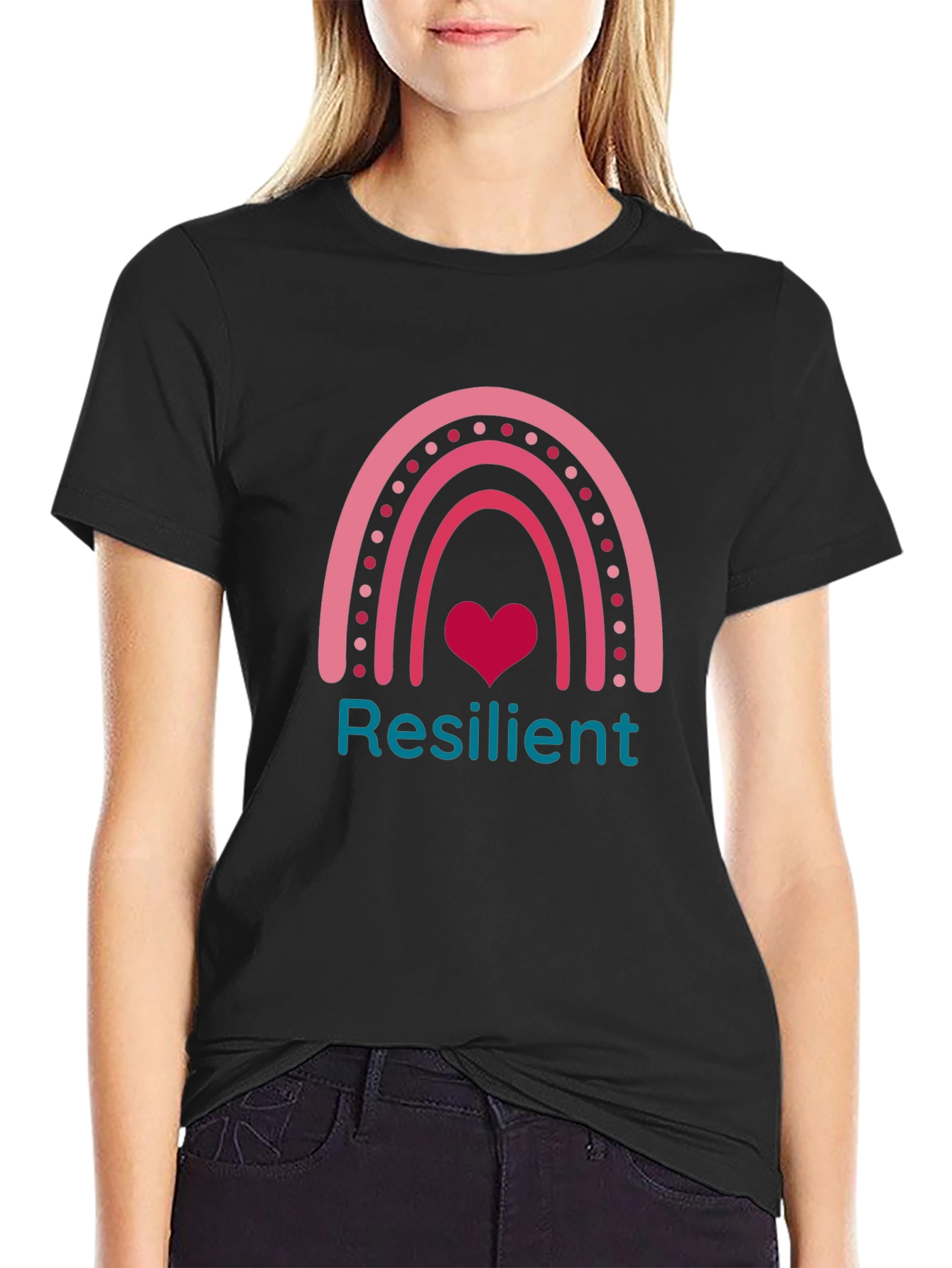Resilient Rainbow Heart T-Shirt - Positive Vibes