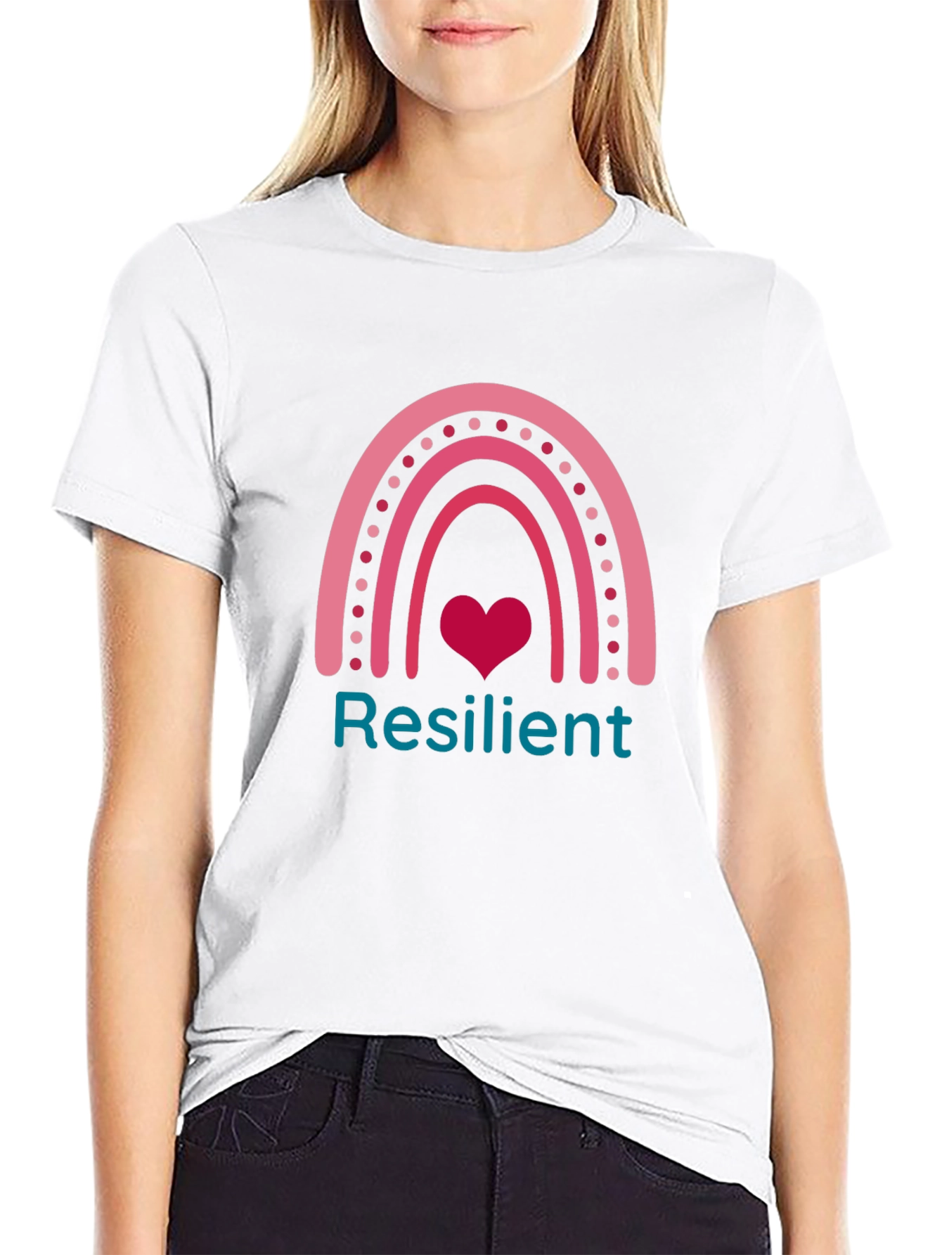 Resilient Rainbow Heart T-Shirt - Positive Vibes