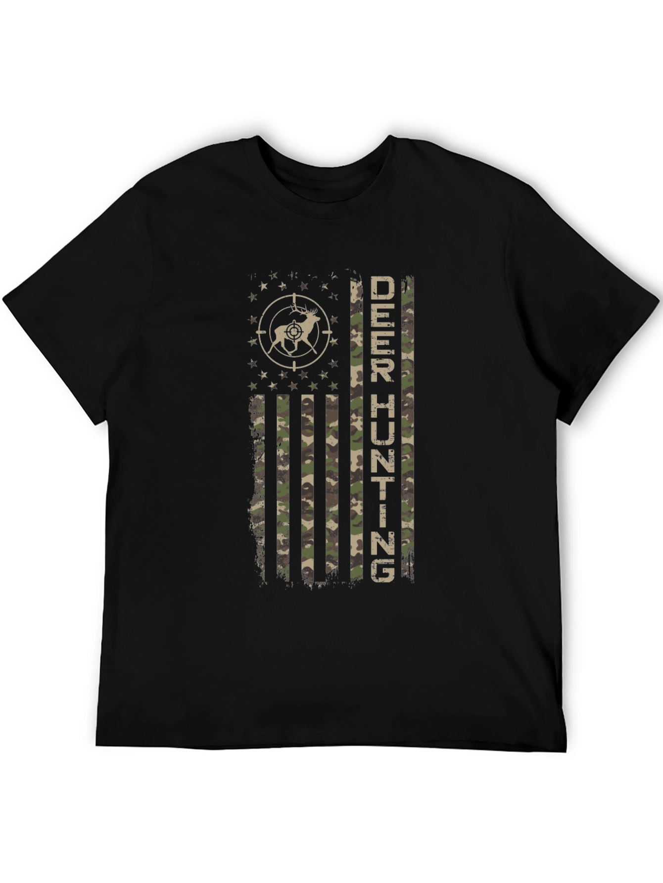 Deer Hunting Camo Flag T-Shirt