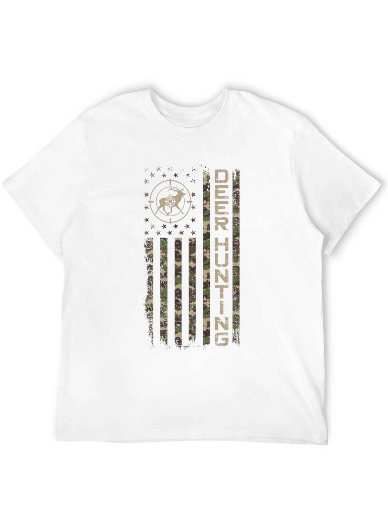 Deer Hunting Camo Flag T-Shirt