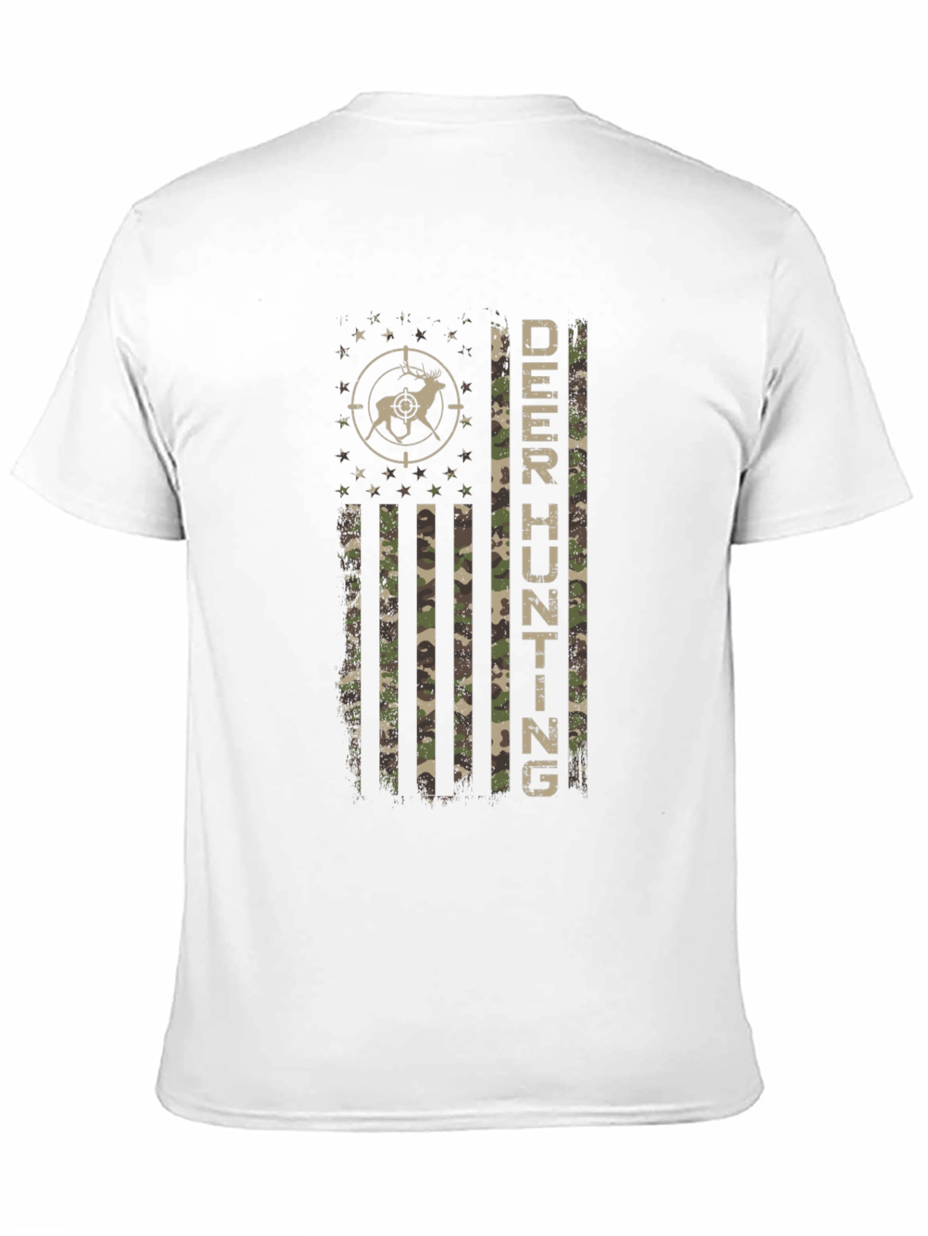 Deer Hunting Camo Flag T-Shirt