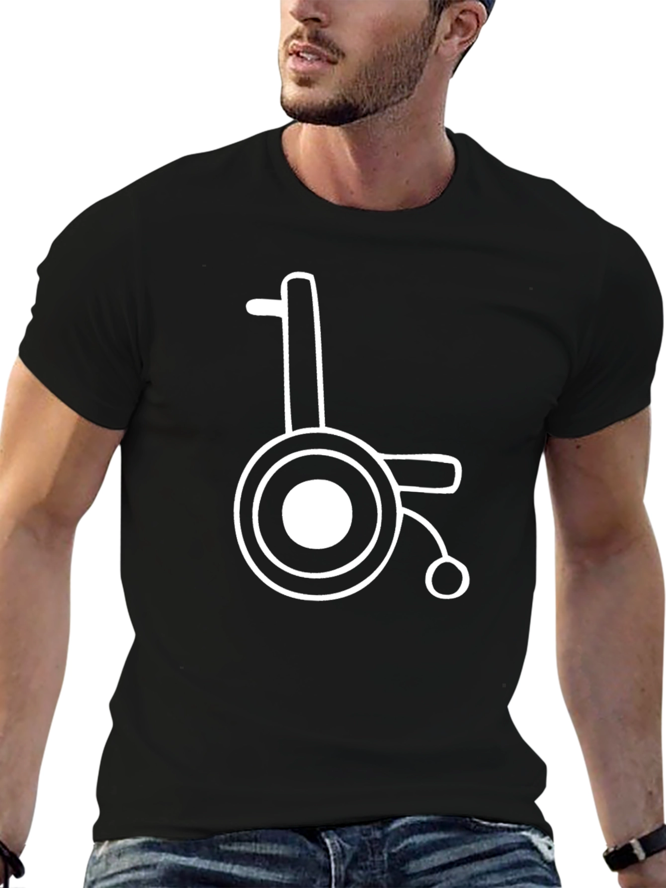 Wheelchair Graphic Tee - Black Cotton Blend
