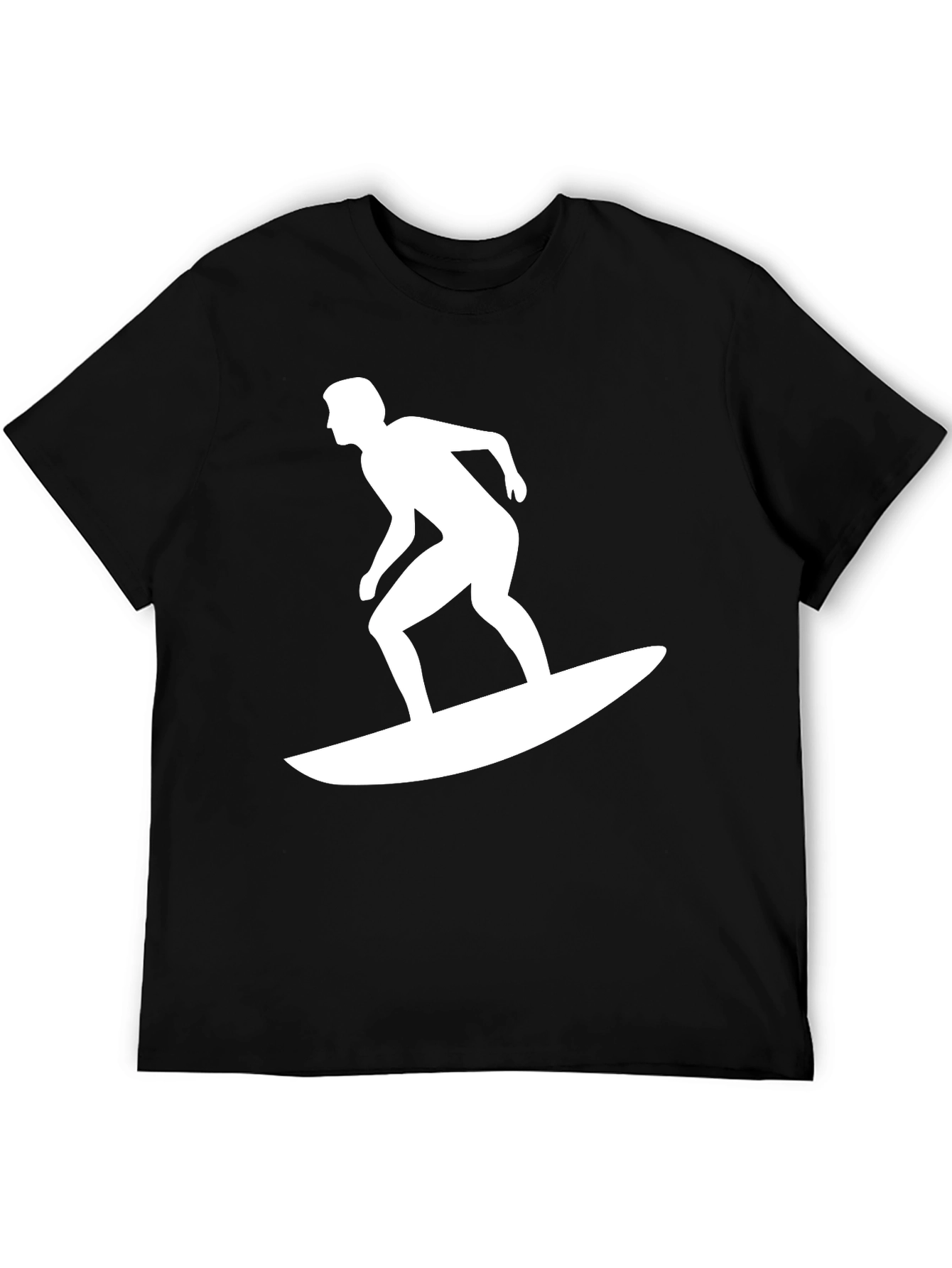 Black T-Shirt with Surfer Graphic