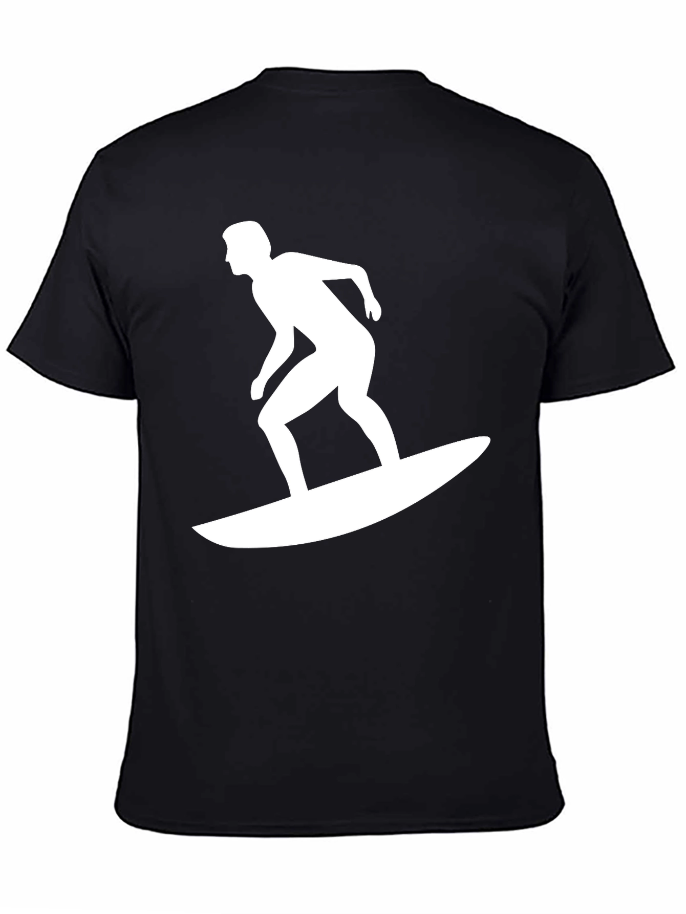 Black T-Shirt with Surfer Graphic