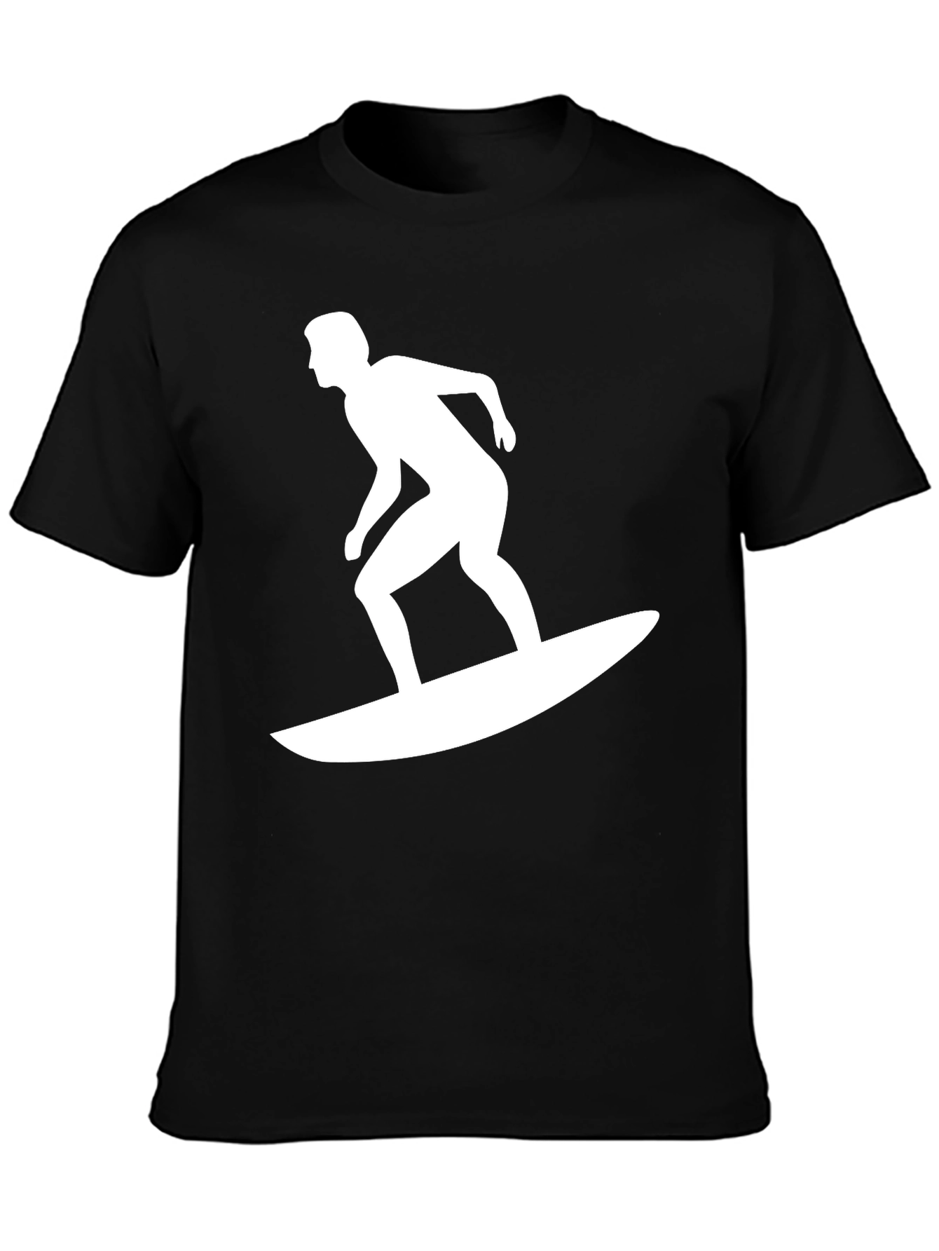 Black T-Shirt with Surfer Graphic