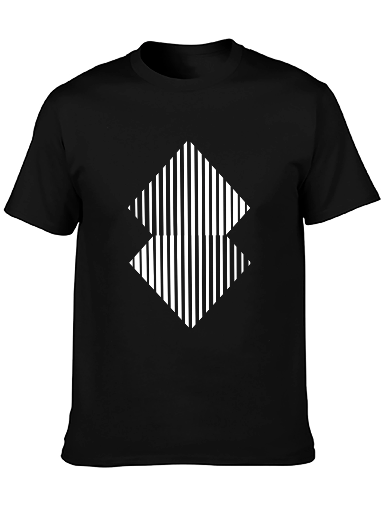 Stripped Diamond Graphic Tee - Black Casual Shirt