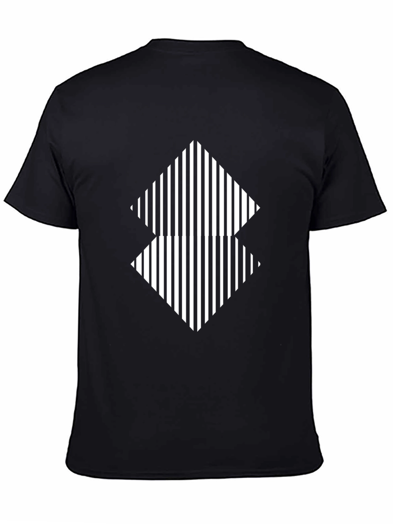 Stripped Diamond Graphic Tee - Black Casual Shirt
