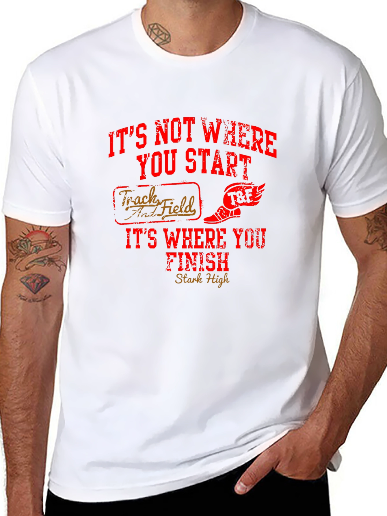 Track & Field Graphic Print Tee