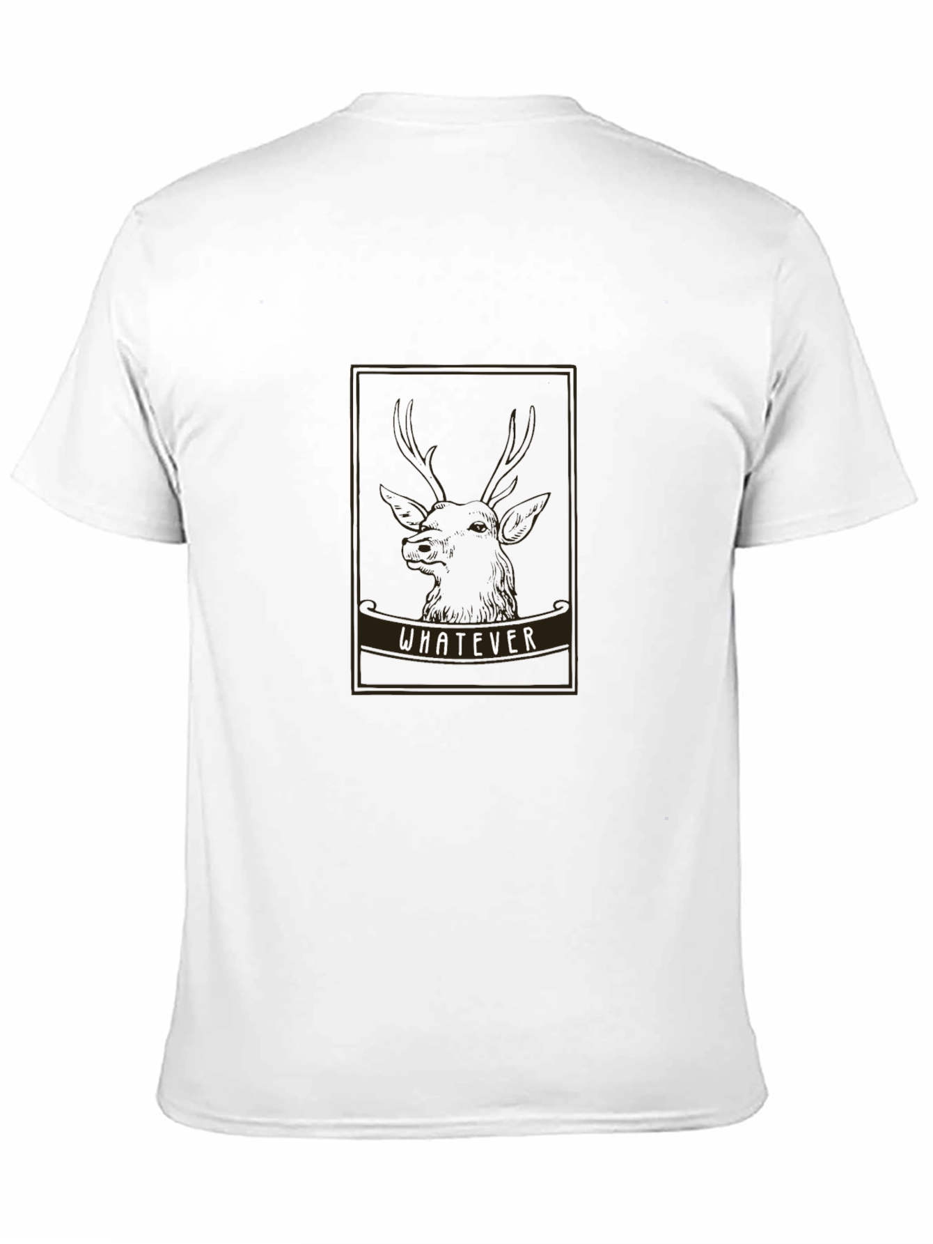 Whatever Deer Graphic Black T-Shirt