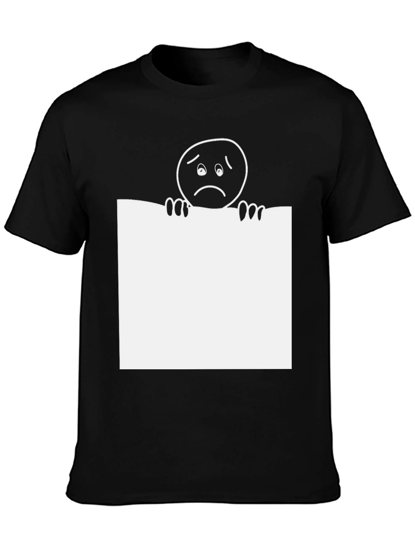 Sad Emoji Graphic Tee - Classic Black