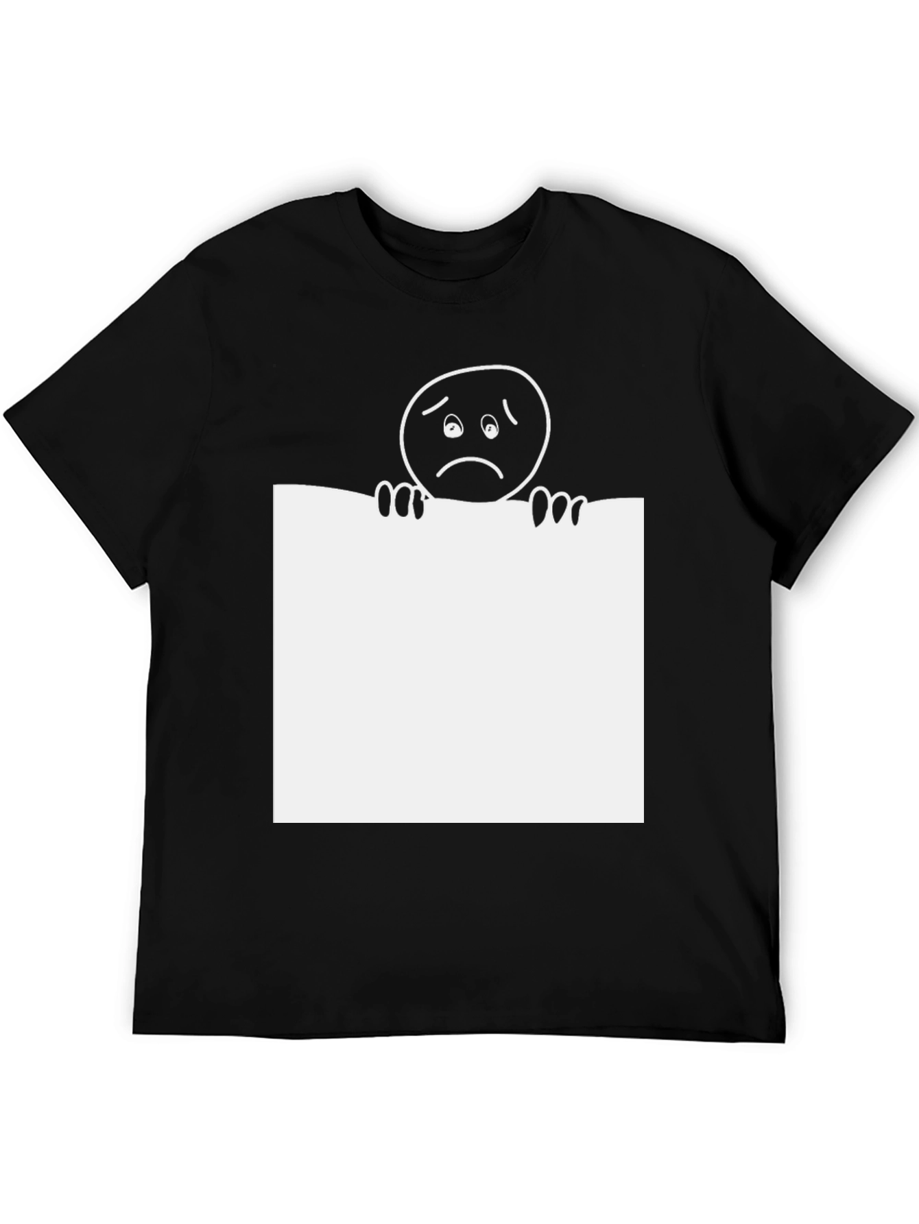 Sad Emoji Graphic Tee - Classic Black