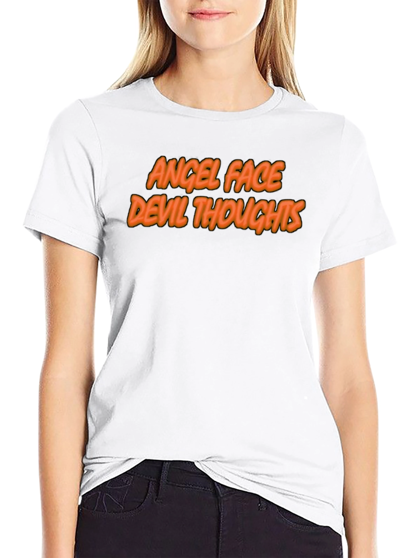 Angel Face Devil Thoughts Graphic T-Shirt