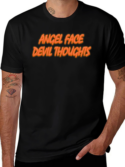 Angel Face Devil Thoughts Graphic T-Shirt