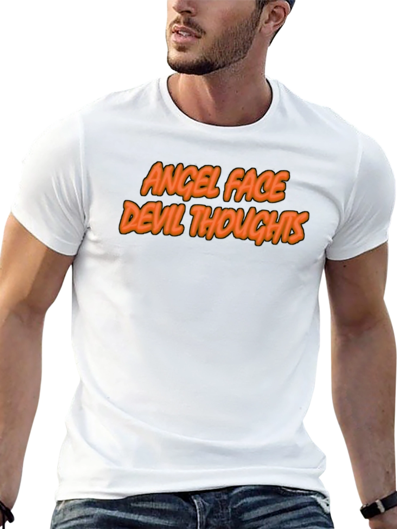 Angel Face Devil Thoughts Graphic T-Shirt