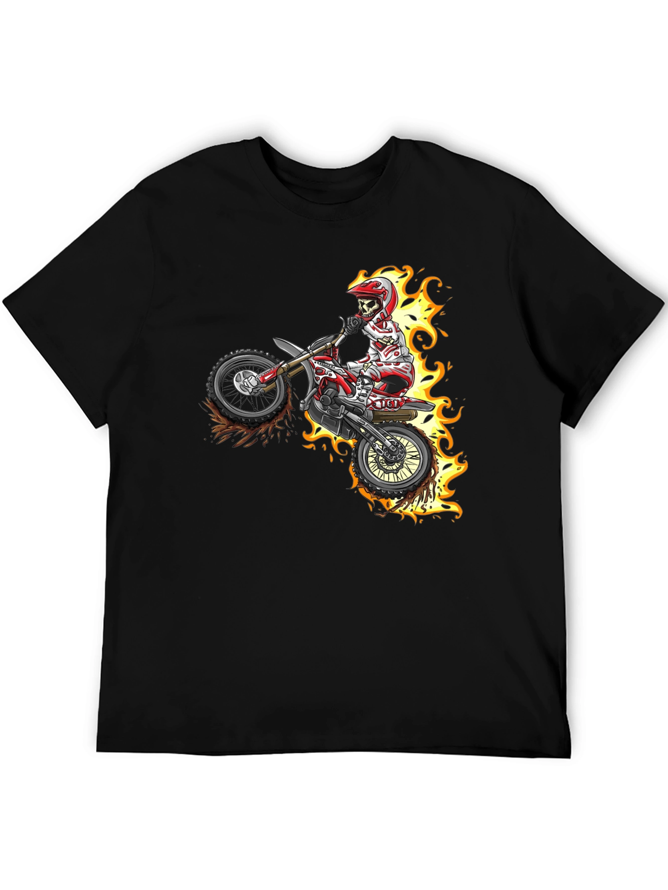 Skull Rider Flames Graphic Tee
