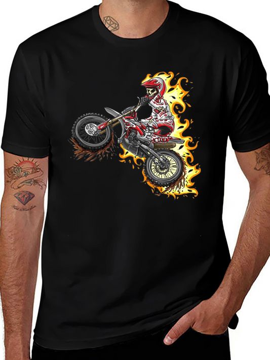 Skull Rider Flames Graphic Tee