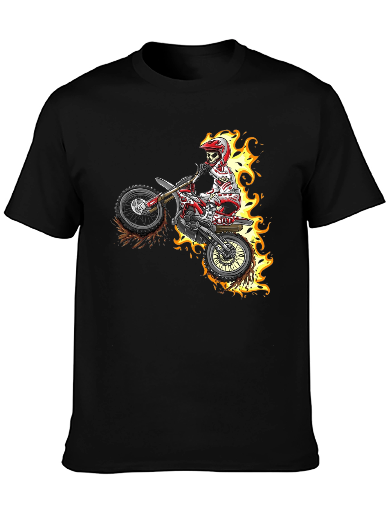 Skull Rider Flames Graphic Tee