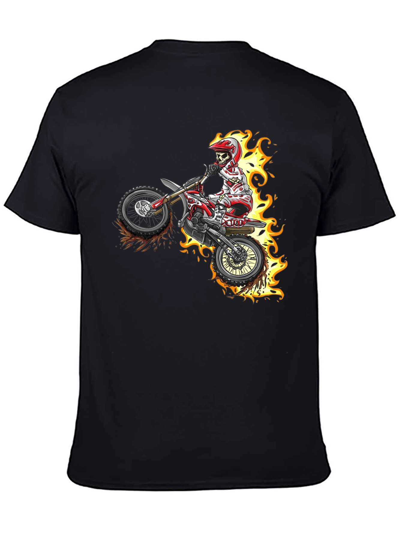 Skull Rider Flames Graphic Tee