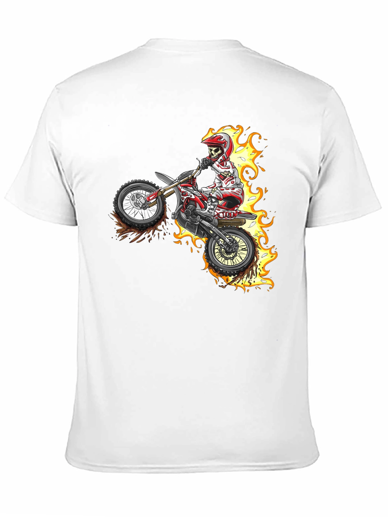 Skull Rider Flames Graphic Tee