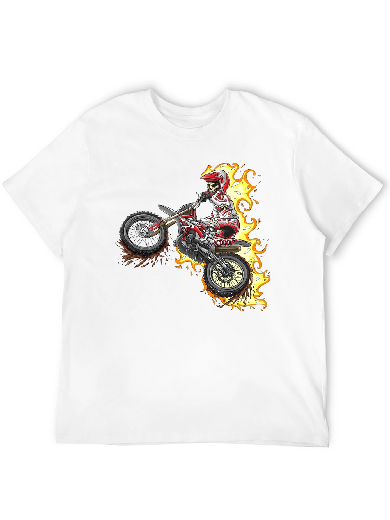 Skull Rider Flames Graphic Tee