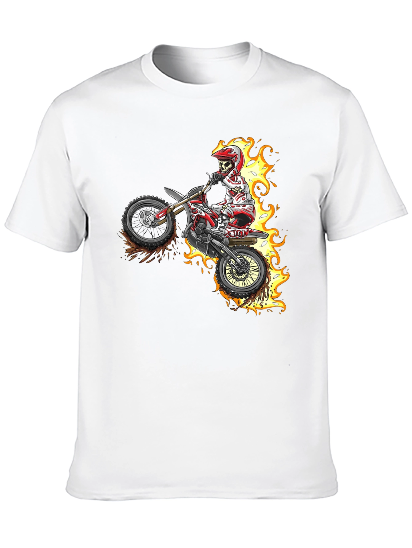 Skull Rider Flames Graphic Tee