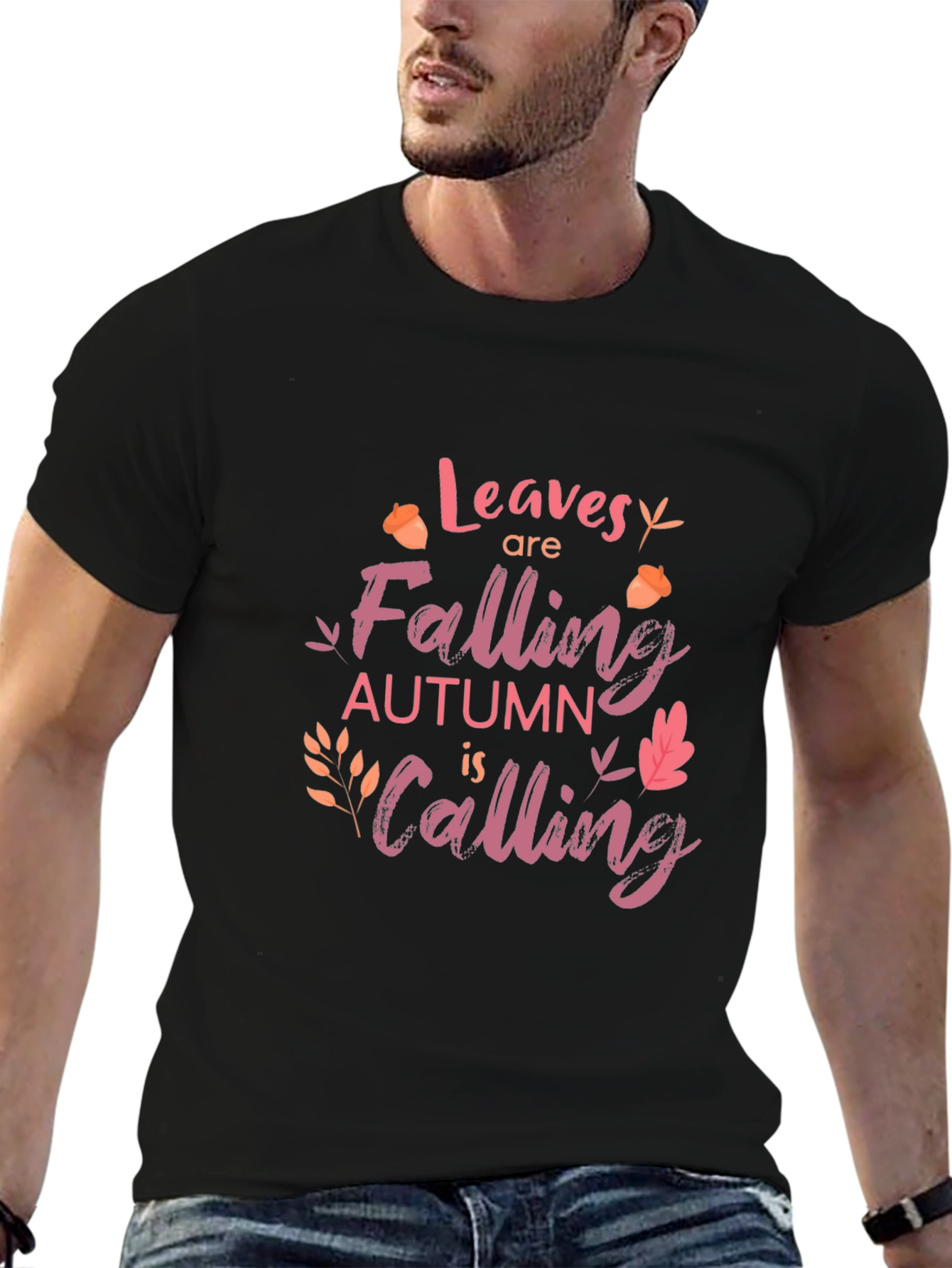 Autumn Calling Black Graphic Tee