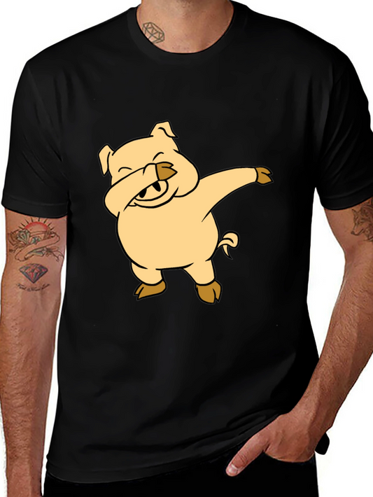 Dabbing Pig Graphic T-Shirt - Funny Animal Tee
