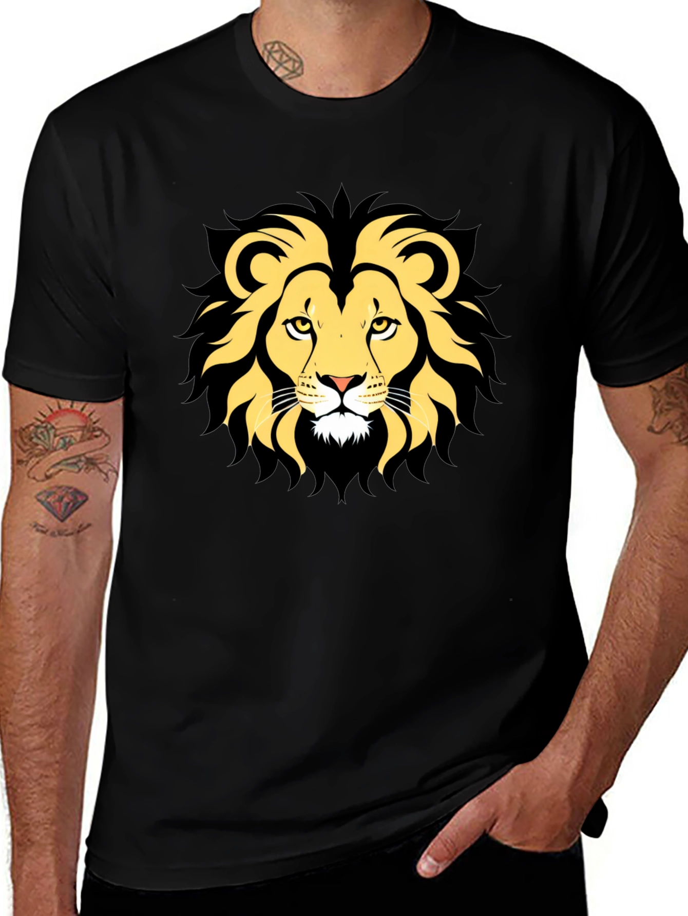 Lion Graphic Tee - Mens Black T-Shirt