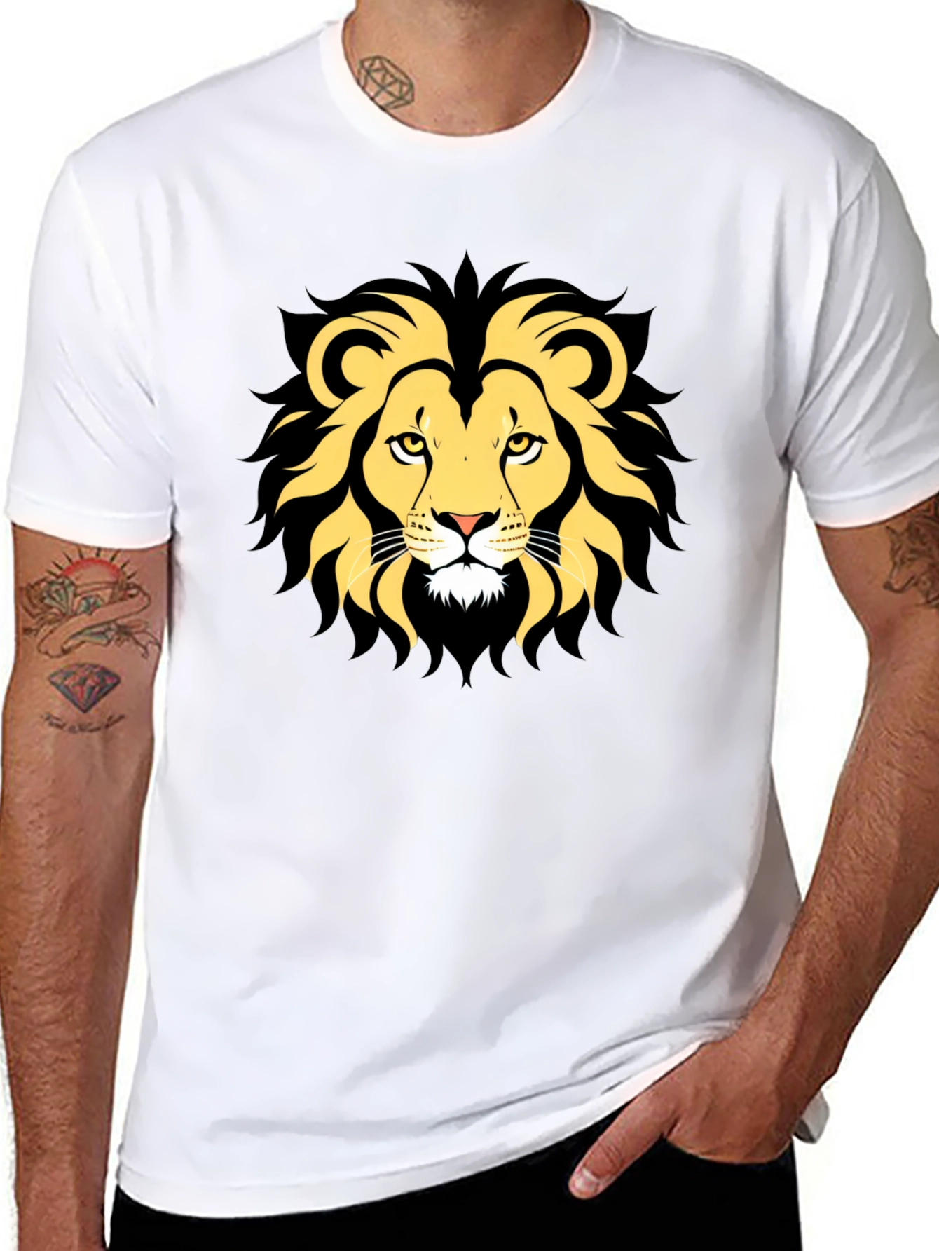 Lion Graphic Tee - Mens Black T-Shirt