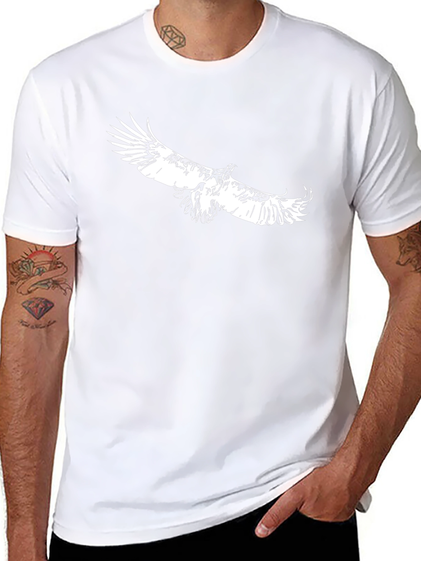 Black T-Shirt with Eagle Print