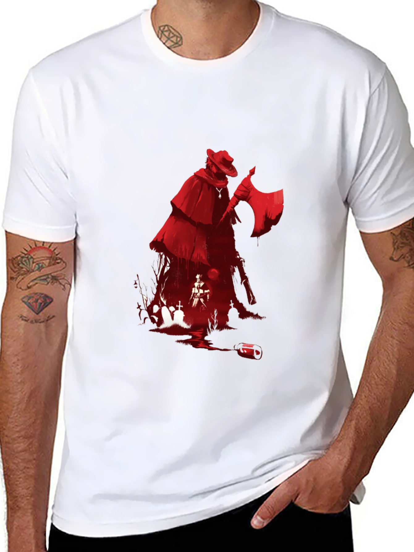 Grim Reaper T-Shirt: Red Graphic Tee
