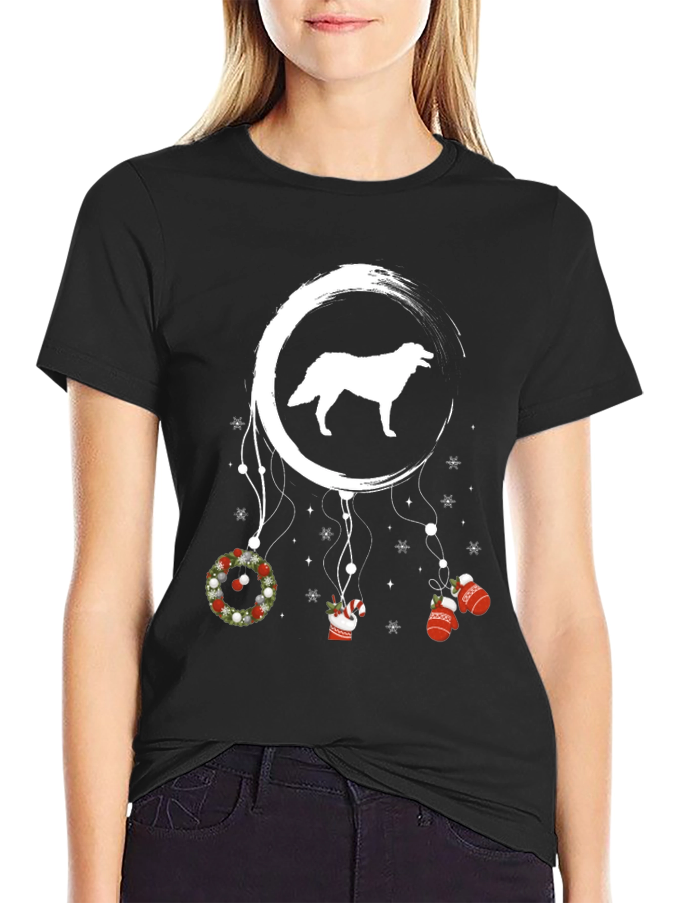 Christmas Dog Dreamcatcher T-Shirt – Festive Dog Lover Tee