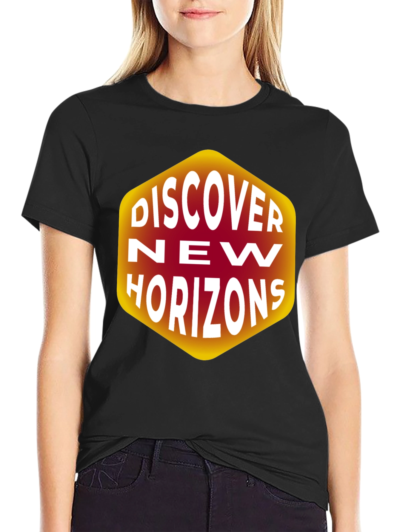 Discover New Horizons Graphic T-Shirt - Black