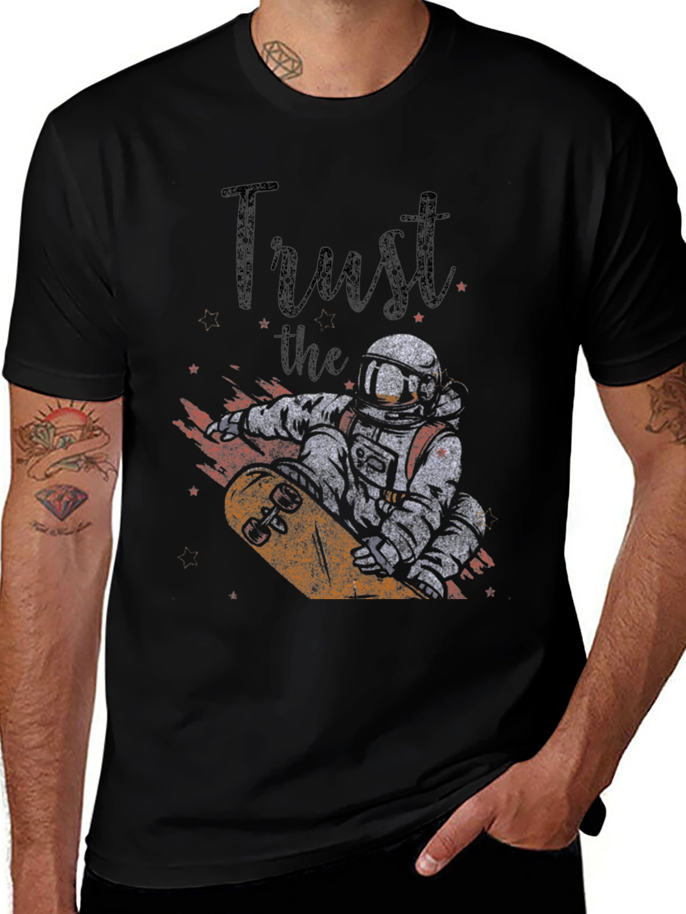 Trust the Process T-Shirt - Astronaut Skateboard