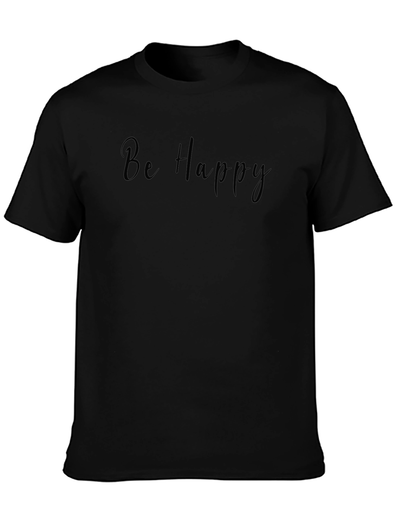 Be Happy Black Tee - Comfort & Style