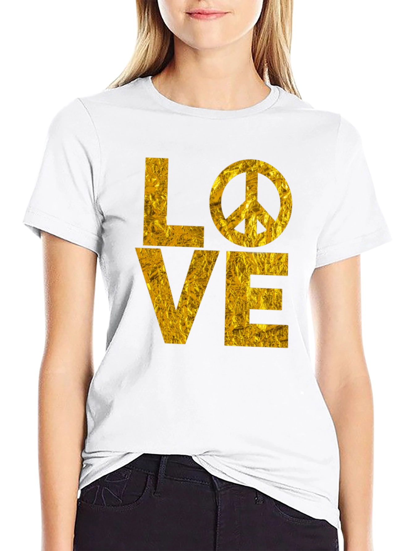 LOVE Peace Sign Graphic T-Shirt