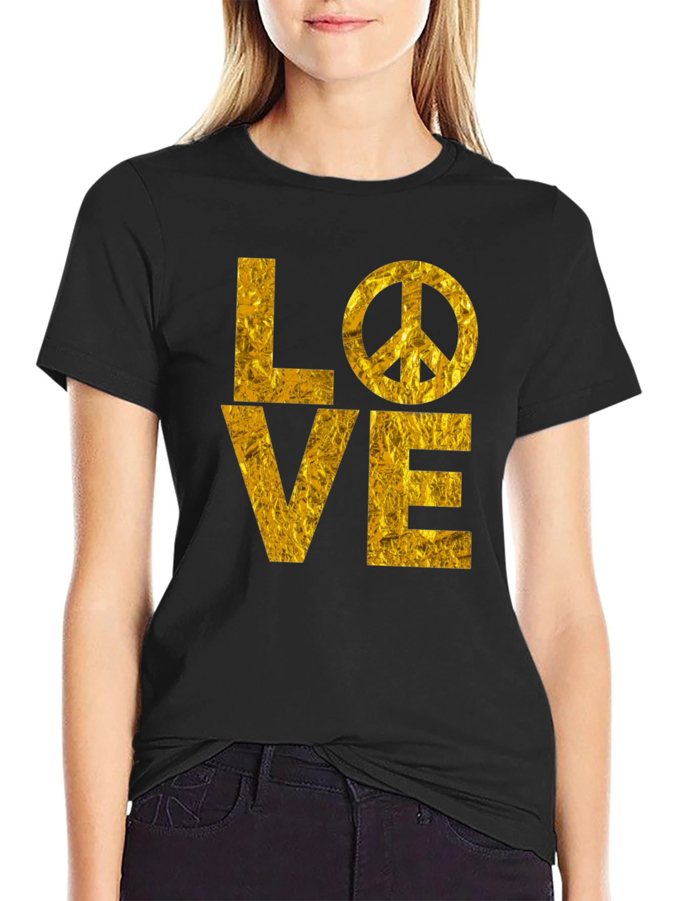 LOVE Peace Sign Graphic T-Shirt