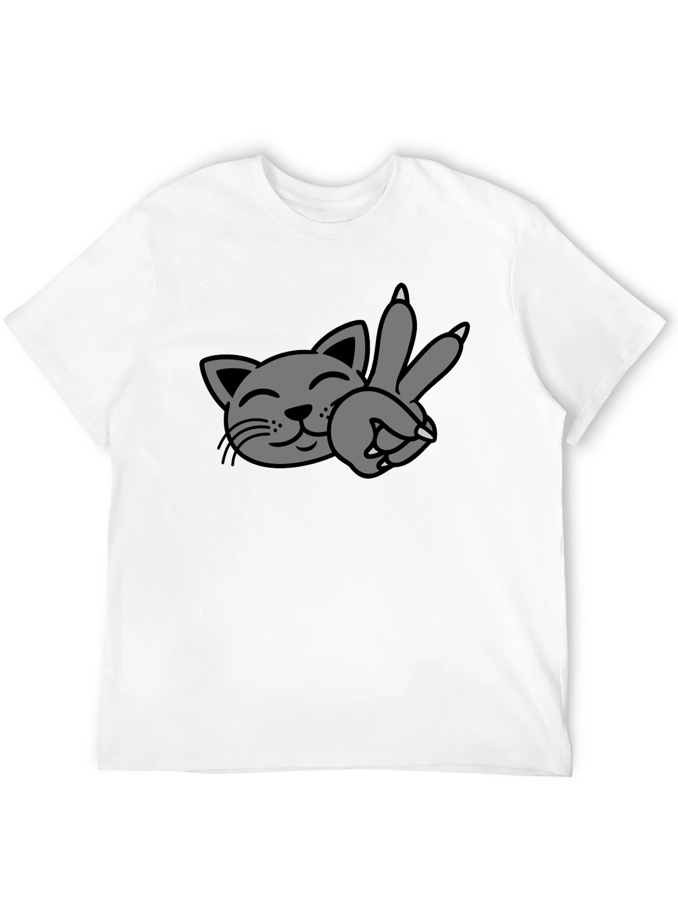 Cool Cat Peace Sign T-Shirt - Black