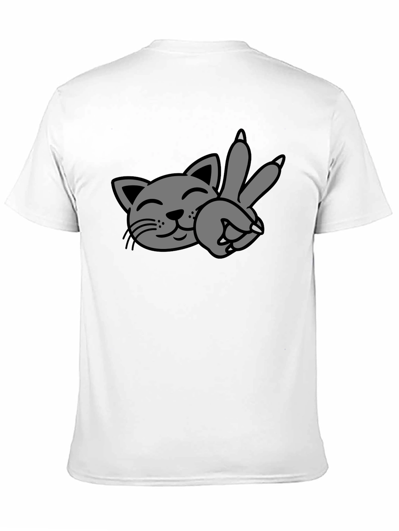 Cool Cat Peace Sign T-Shirt - Black