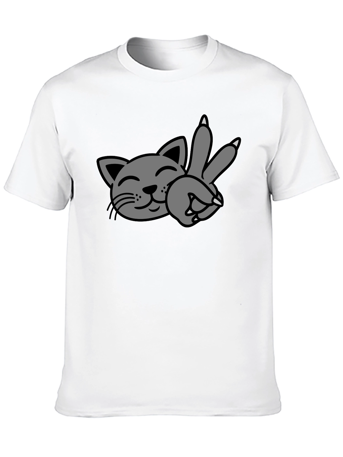 Cool Cat Peace Sign T-Shirt - Black