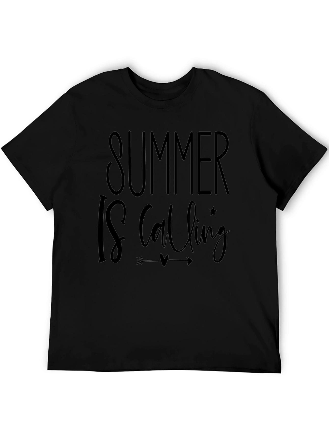 Summer Is Calling Black Graphic Tee