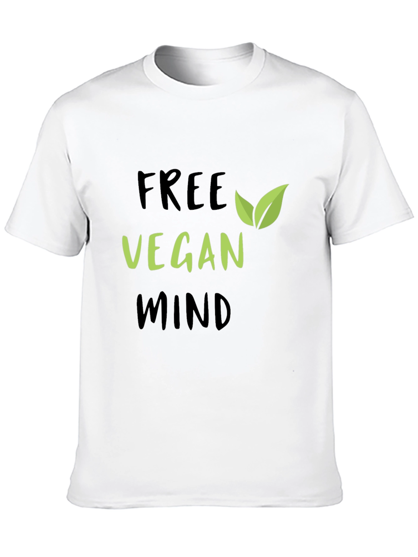 Free Vegan Mind Graphic Tee - Black Cotton T-Shirt