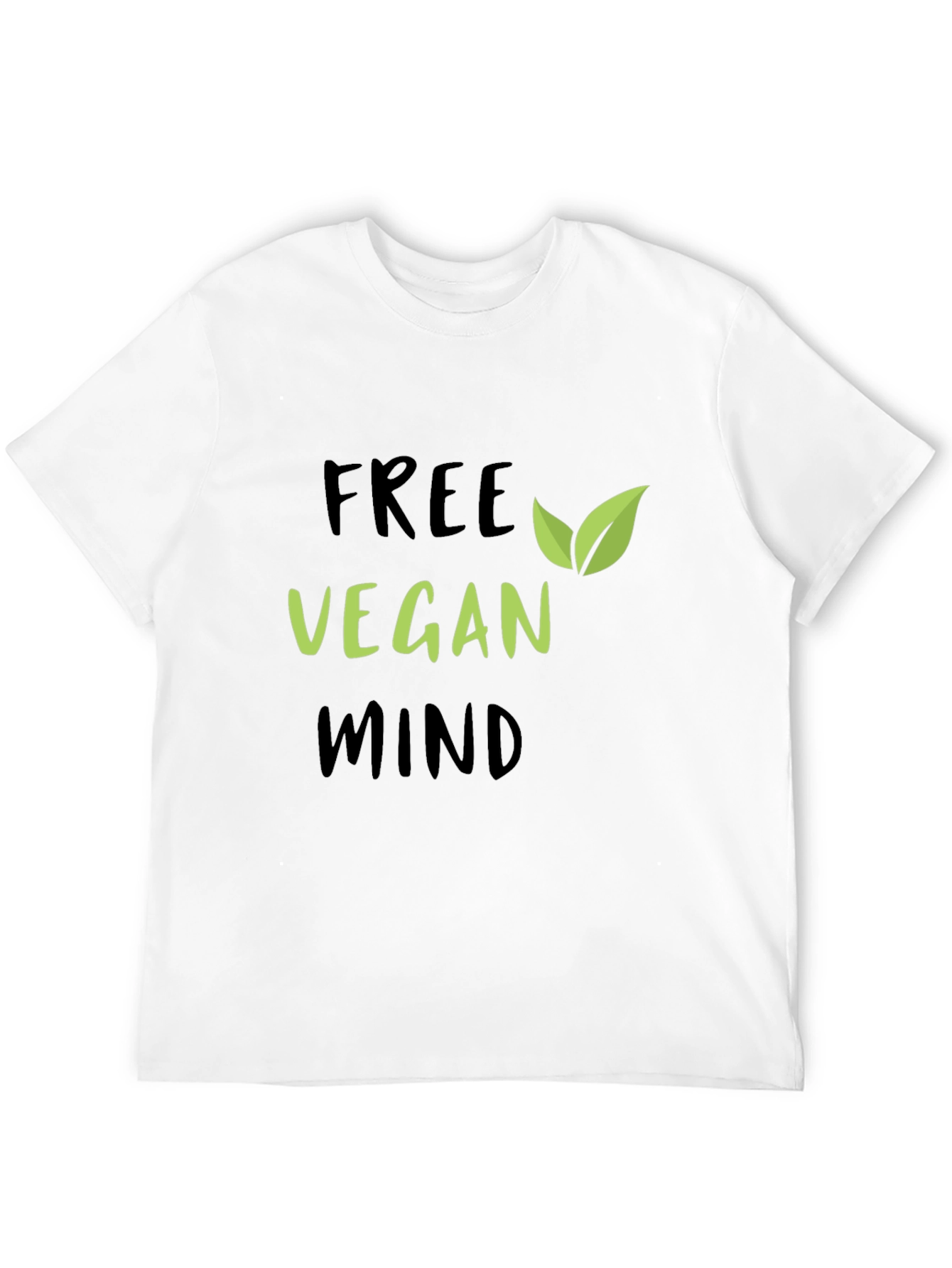 Free Vegan Mind Graphic Tee - Black Cotton T-Shirt