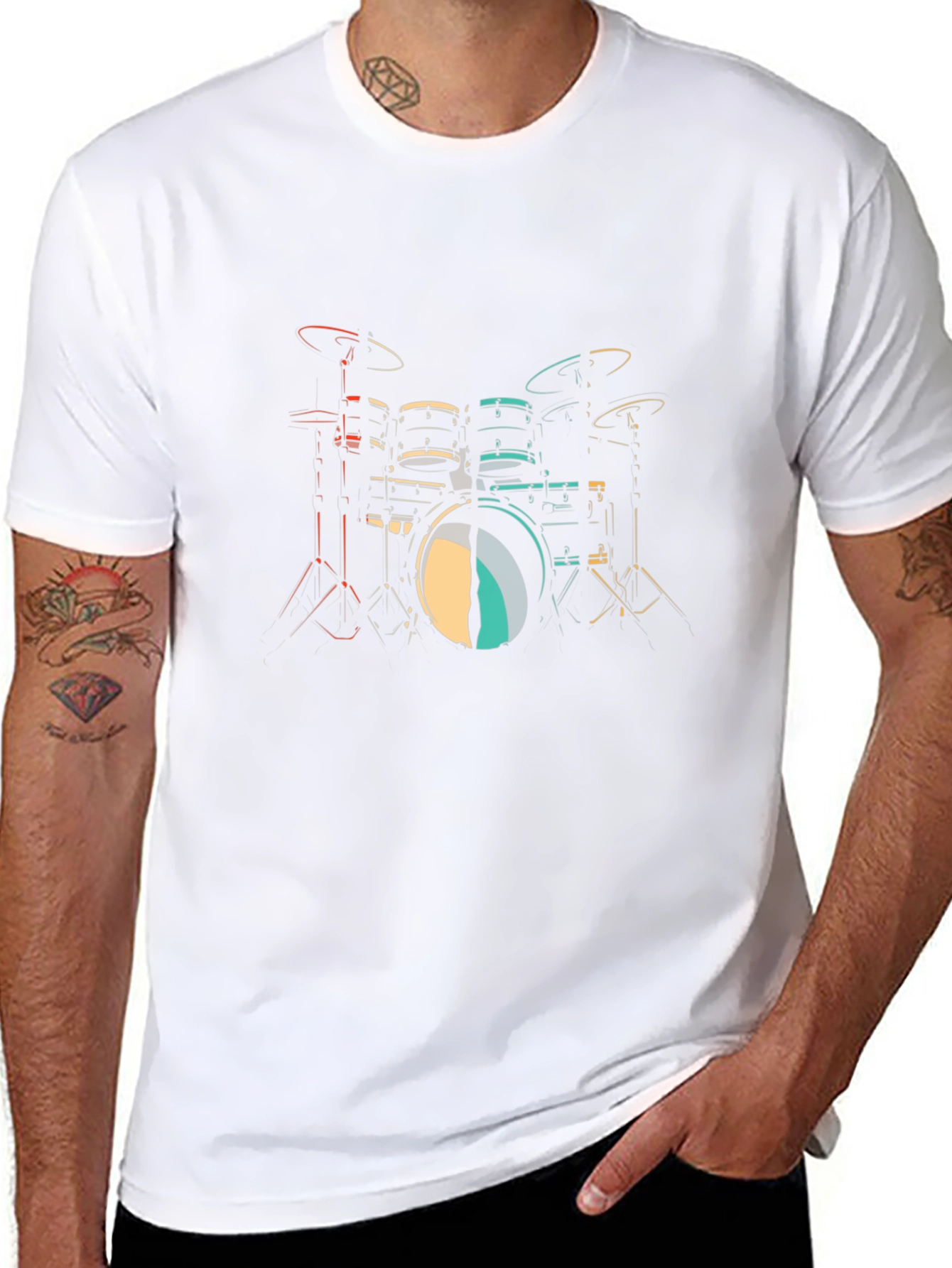 Drum Kit Graphic Print T-Shirt