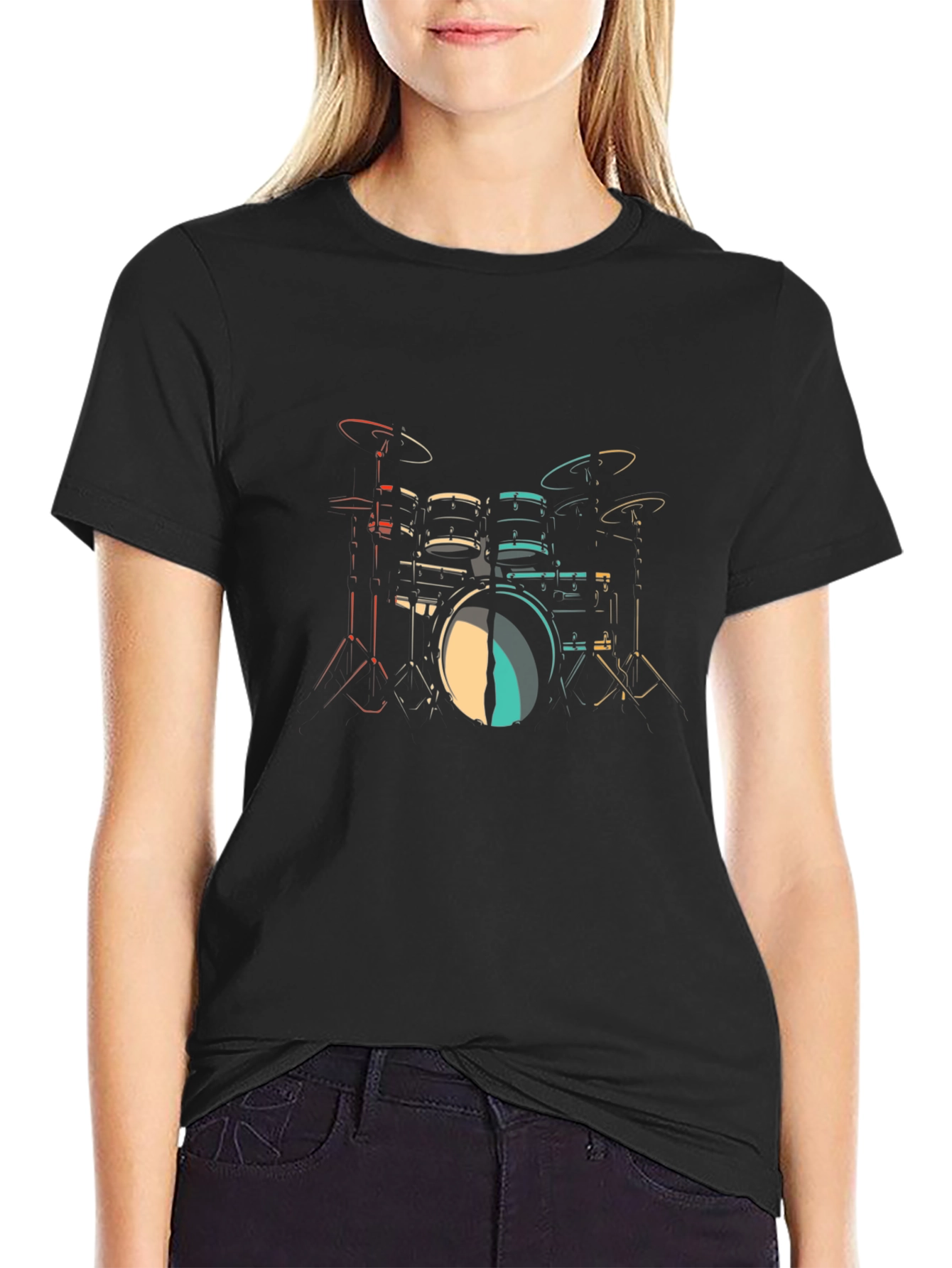 Drum Kit Graphic Print T-Shirt
