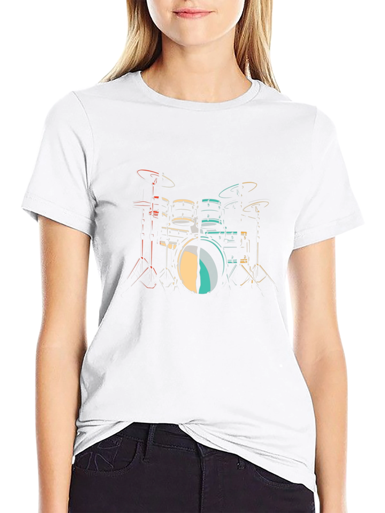 Drum Kit Graphic Print T-Shirt