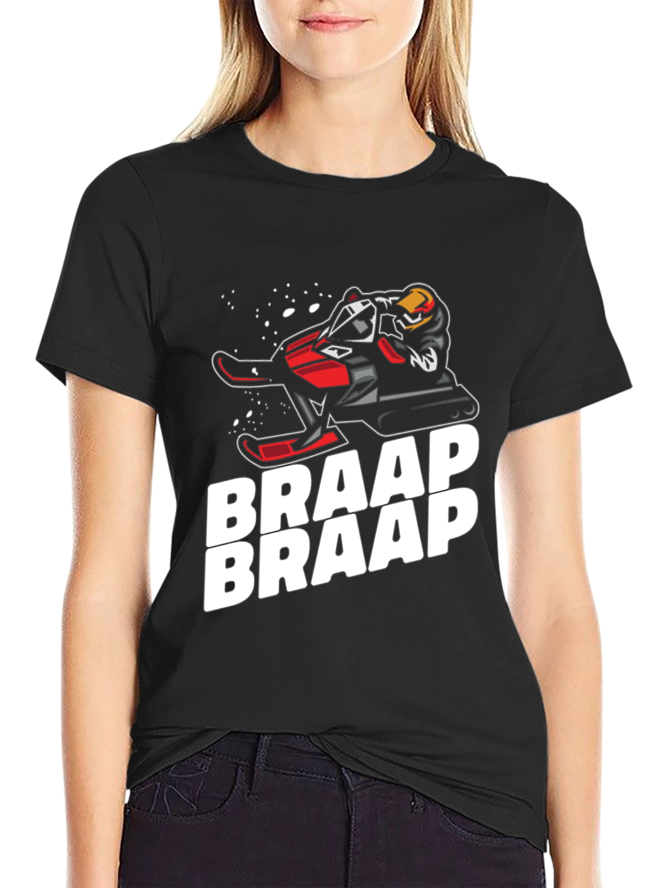 Braap Snowmobile T-Shirt - Black