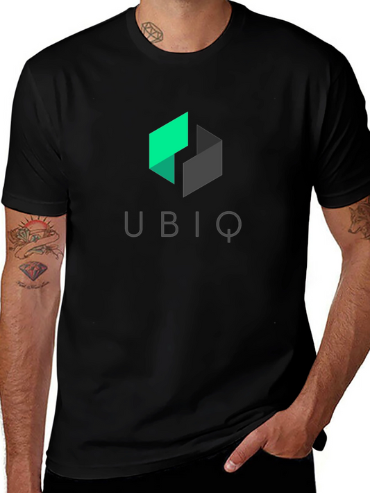 Ubiq Black T-Shirt - Modern Geometric Logo Tee